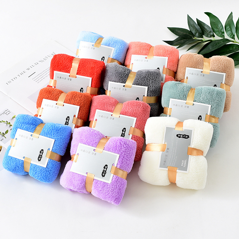 Wholesale coral fleece thickened absorbent hand gift gift towel small gift TikTok fast hand delivery can be customized logo