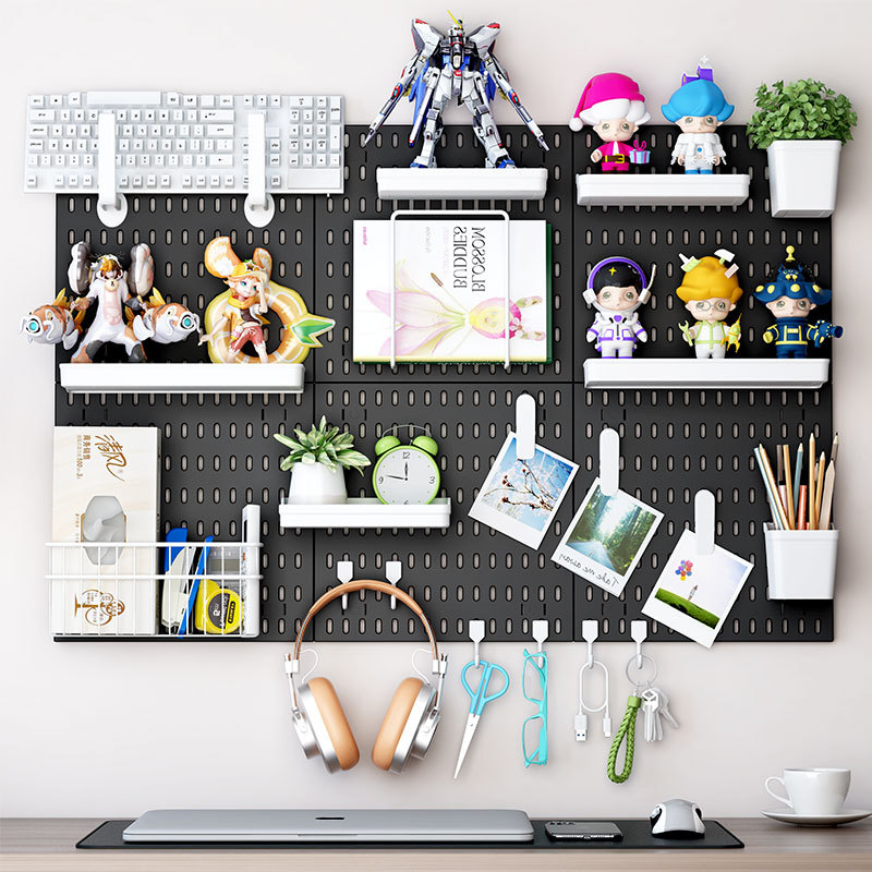 Hole board kitchen wall-mounted storage rack thickened wall-mounted combination storage punch-free hole board accessories storage rack