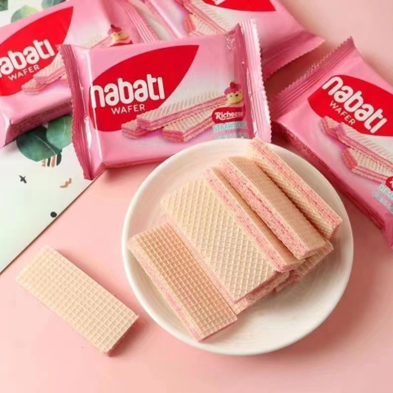 Indonesia Imported Richeese Cheese Cheese Nabaodi Waffle 56g Leisure Zero Food Wholesale