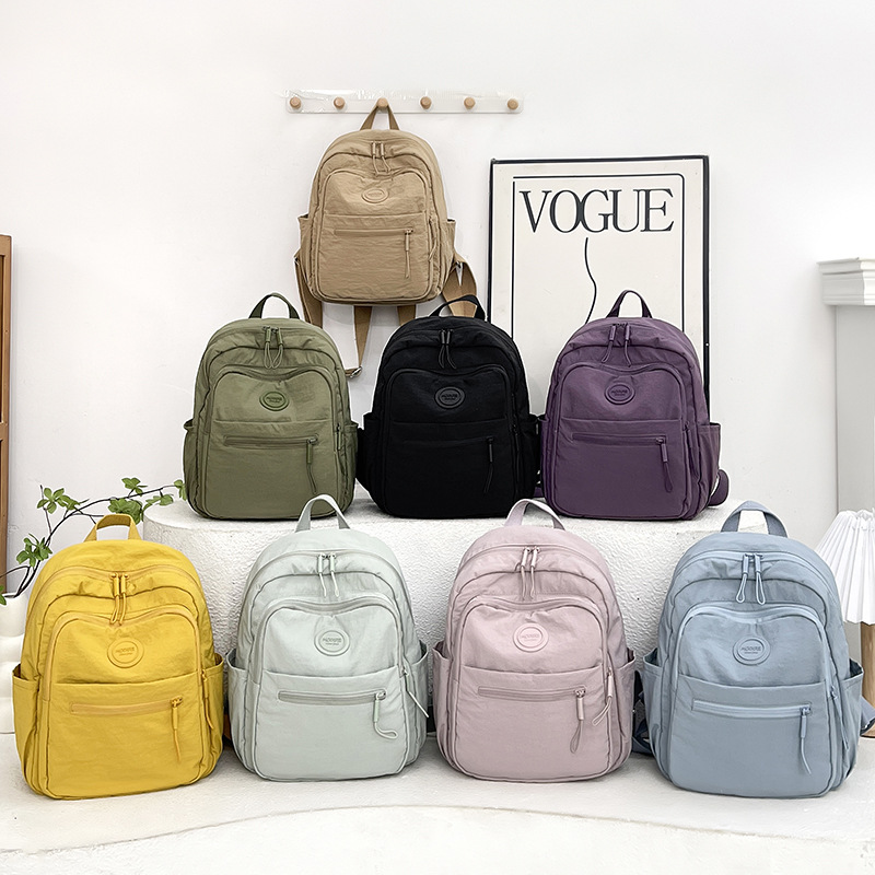 Nylon Backpack Women's 2025 New Large-Capacity Backpack Fashionable Cute Lightweight Travel School Bag Work Commuter Bag