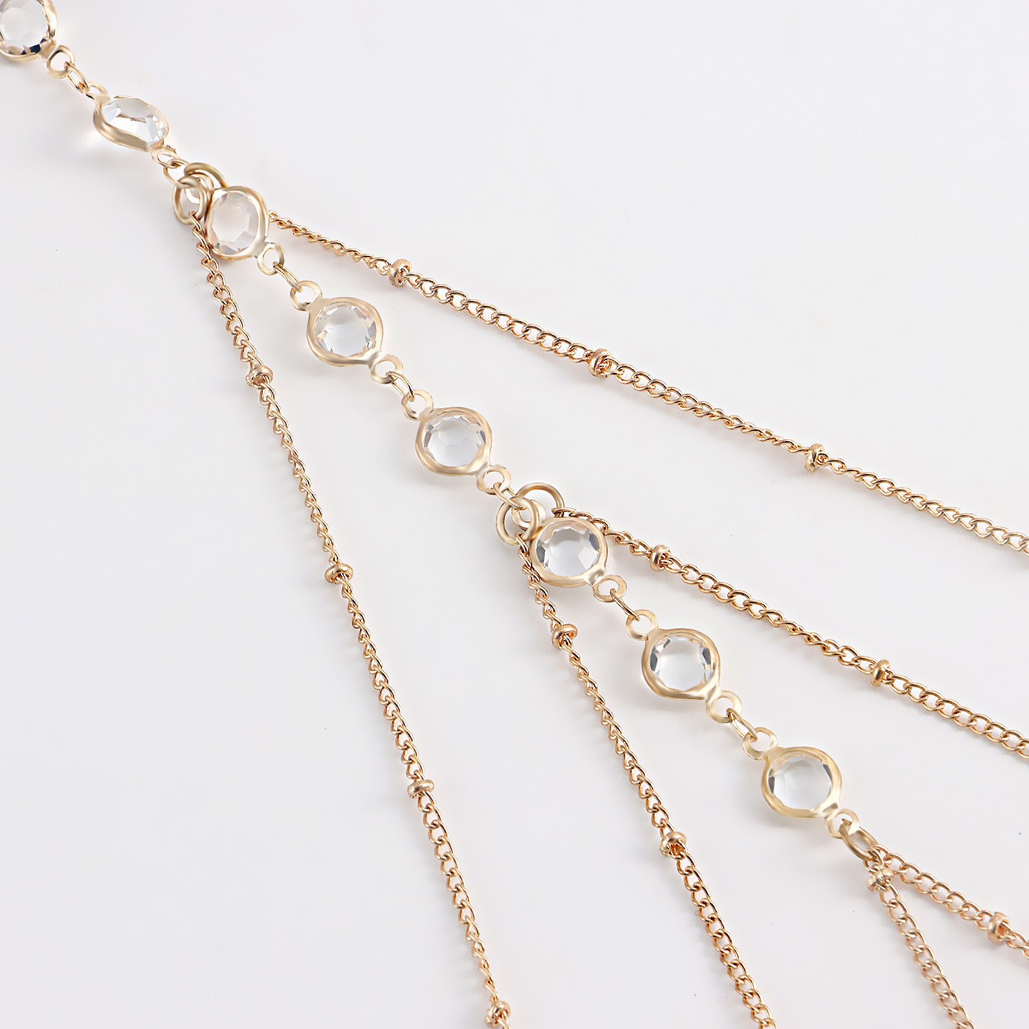 Europe and the United States cross-border new hot multi-chain leg chain Golden sexy thigh chain Women's diamond multi-layer clip bead chain body chain