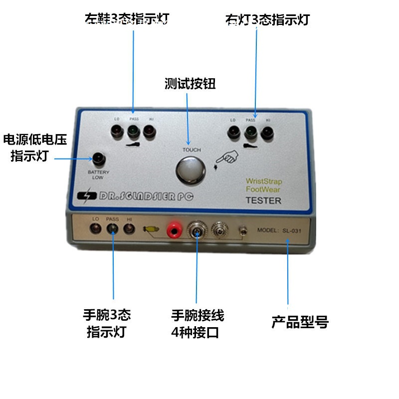 SL-031 feet human body electrostatic comprehensive tester ESD anti-static detector bracelet anti-static footwear