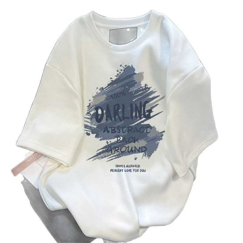 Cross-border foreign trade clothing 2025 summer new men's and women's short-sleeved shirt tide brand casual fashion clothes lovers outfit