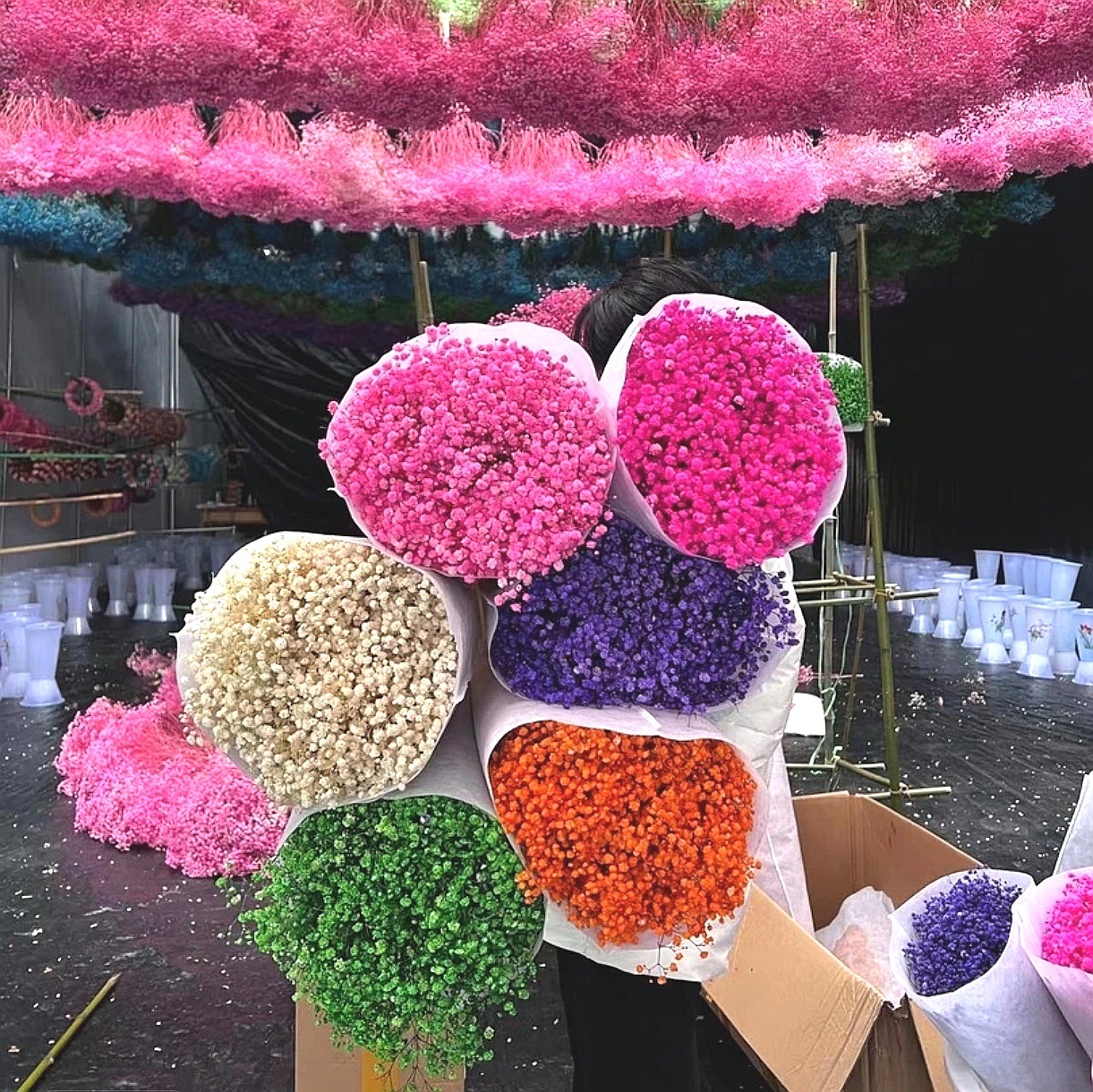 Gypsophila Eternal Flower Dried Flower Bouquet Yunnan Factory Direct Sales Handmade DIY Wholesale Cross-Border Flowers Hot Selling