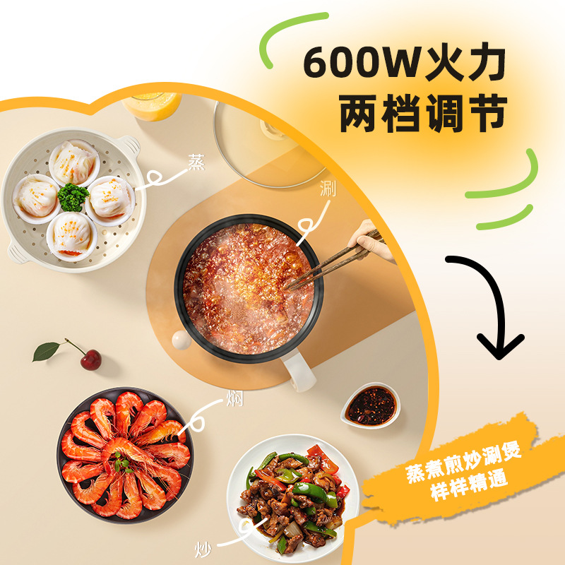 Electric Cooking Pot Student Dormitory Cooking Noodle Pot Multi-functional Rice Cooker Household Small Electric Pot Small Cooking Frying Pot