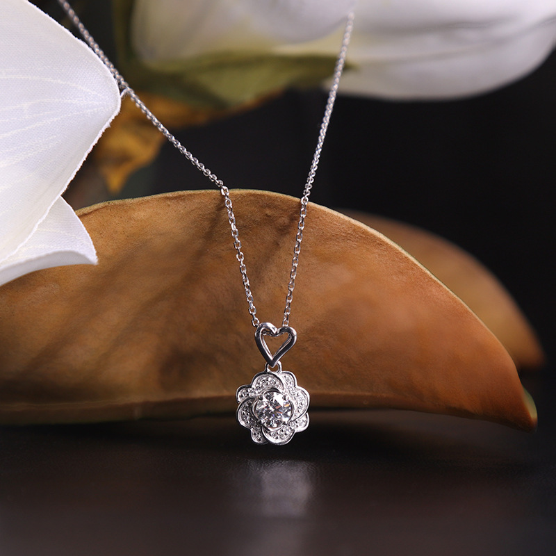 18K Gold Cultivated Diamond D Color Pendant Henan Laboratory Cultivated Artificial Igi Round Necklace Artificial Synthetic Diamond