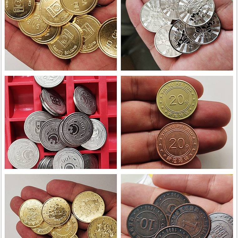 Game Coin Processing Fixed Token Anti-counterfeiting Coin Metal Points Learning Coin Reward Catch Baby Video Game Coin Order