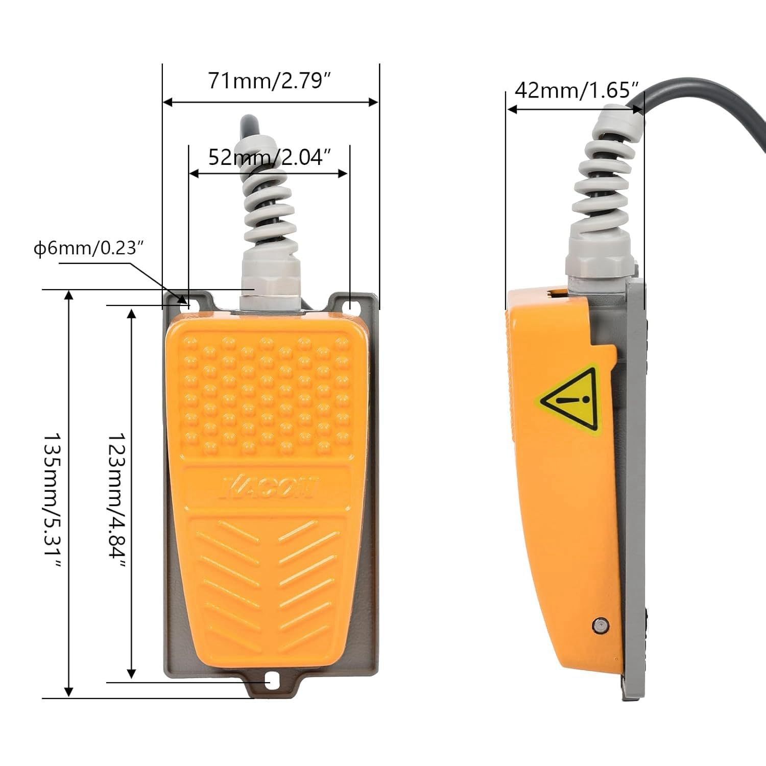 Mioke Foot Switch Industrial Metal Foot Switch Foot Pedal