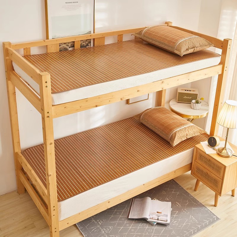 Summer Double-Sided Anji Bamboo Mat Carbonized Edged Student Bamboo Mat Foldableing Mat Manufacturer Upper and Lower Bedding