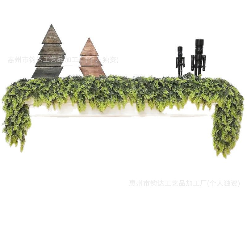 New Decorative Norfolk Artificial Green Plant with Realistic Texture, Rattan Front Door Hanging Decoration, Wall Hanging, Dining Table Ornament