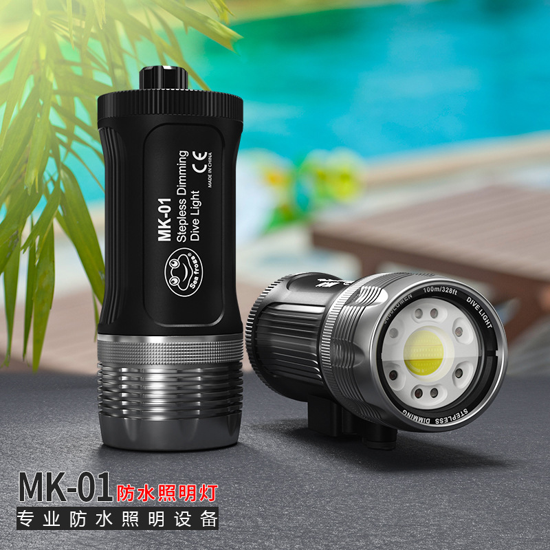 Cross-Border Portable Diving Flashlight Outdoor 100m Strong Light Flashlight Underwater Photography Led Lighting Diving Equipment