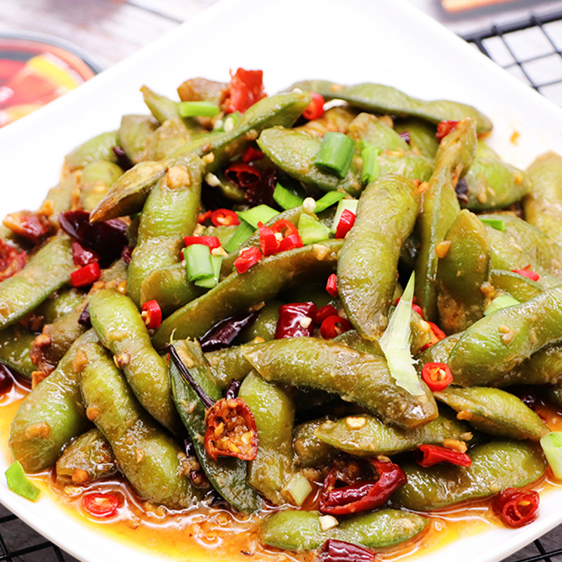 Nianfuxiang Spicy Edamame Hunan Specialty Cold Edamame Hotel Restaurant Appetizer Snack 380G/Pack