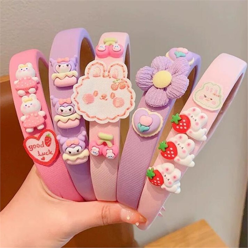 Kroomi Cartoon Children's Hair Band Girl's Cute Bangs Broken Hair Band Girl's Sweet Princess Hair Accessories