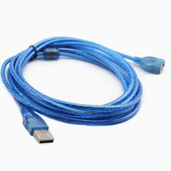 Фабричный USB2.0 прозрачный синий 1.5 м AM-AF удлинительный кабель с магнитным кольцом полностью медный двойной экранированный мужской-женский дата-кабель