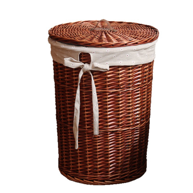 Storage Basket for Dirty Clothes, Rattan Woven Dirty Clothes Storage Basket, Dirty Clothes Hamper for Hot Pot Restaurants, Hotels, and Dining Establishments, Wicker Clothing Basket