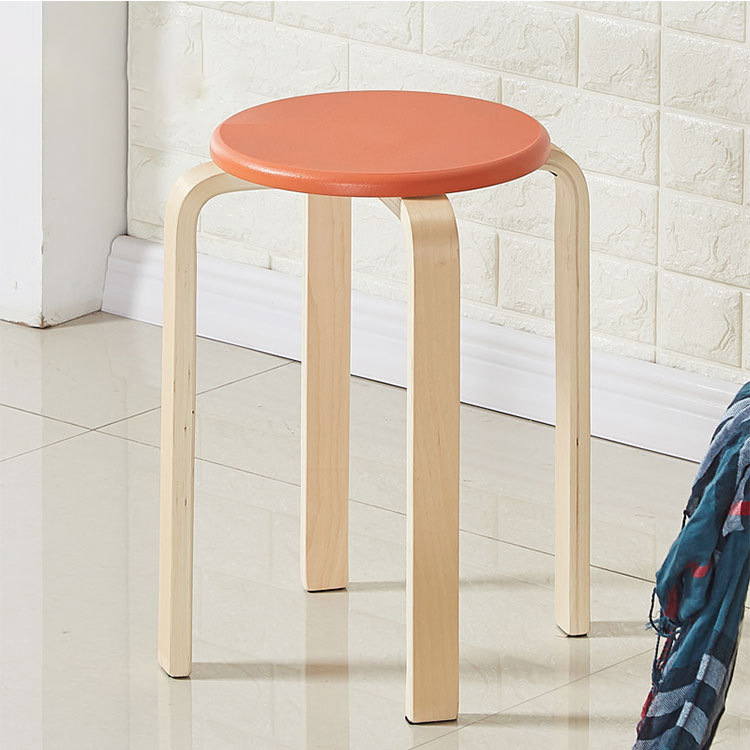 Qu Mu Stool Wholesale Stool Stacking Wooden Stool Household Stool Fashion Dining Table Stool Colorful Small Round Stool Shoe Changing Stool