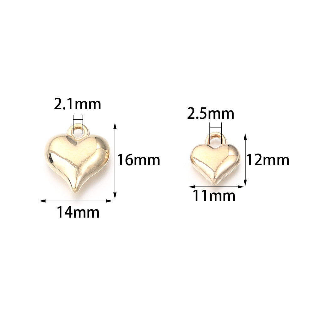 Ccb Heart Pendant Heart Pendant Electroplated Heart Plastic Beads Handmade DIY Bracelet Necklace Earrings Pendant Accessories