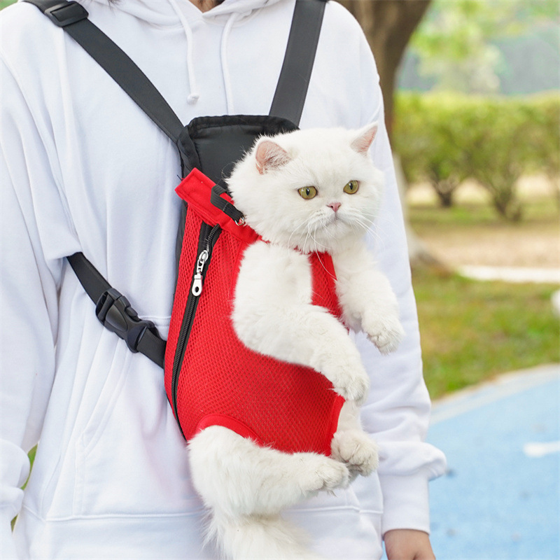 Factory direct pet cat chest bag out of dog bag dog mesh breathable comfortable cat shoulder pet bag