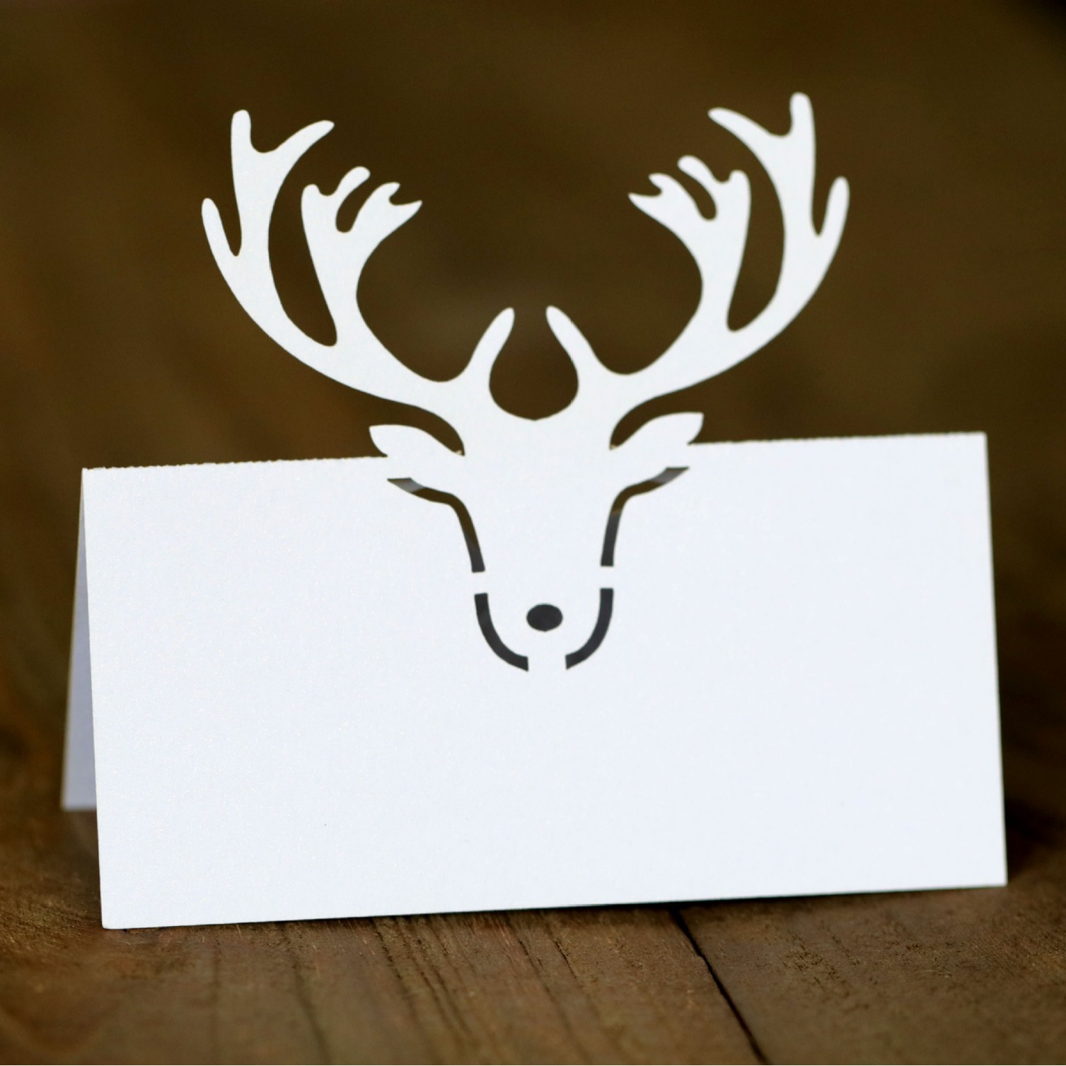 Рождественская карточка с оленем, лазерная, праздничная карточка