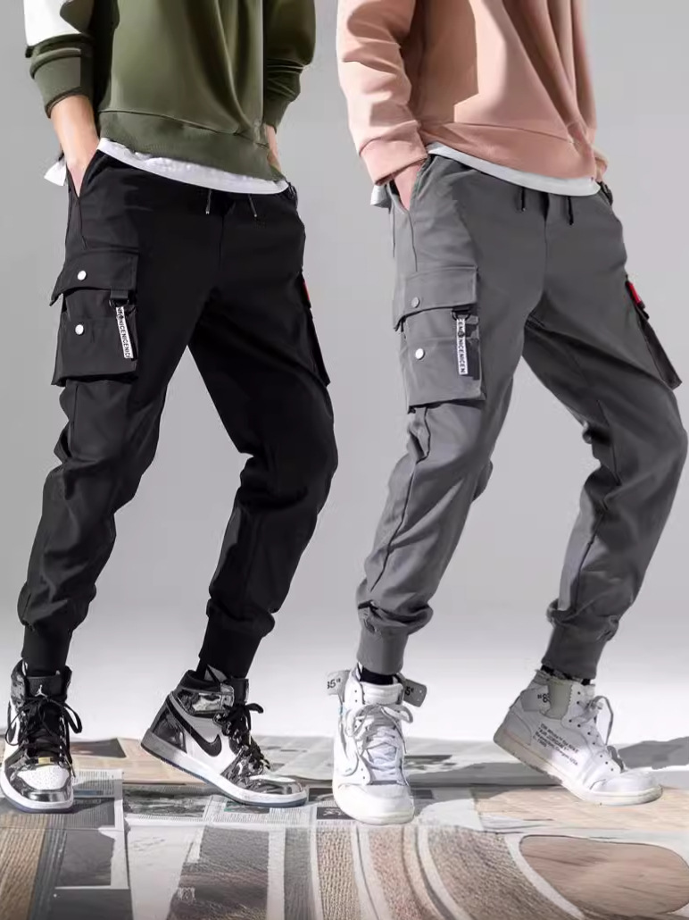 Кросс-бордерные комбинезоны, мужские, летние, тонкие, универсальные, укороченные брюки с множеством карманов, свободные