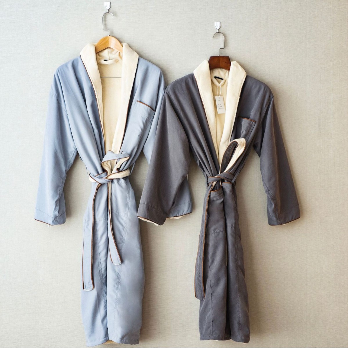 Cross-border export Hilton Hilton hotel bathrobe homestay sanding morning robe high-end double-layer couple nightgown