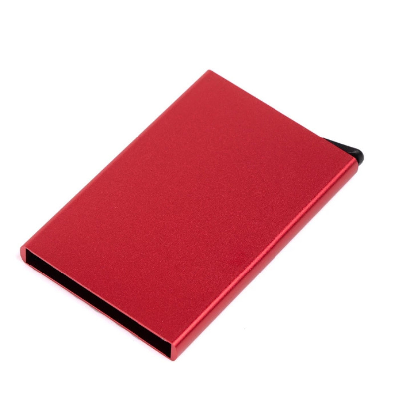 Carbon fiber metal aluminum alloy credit card case business card case automatic leather card holder card holder wallet anti-degaussing RFID