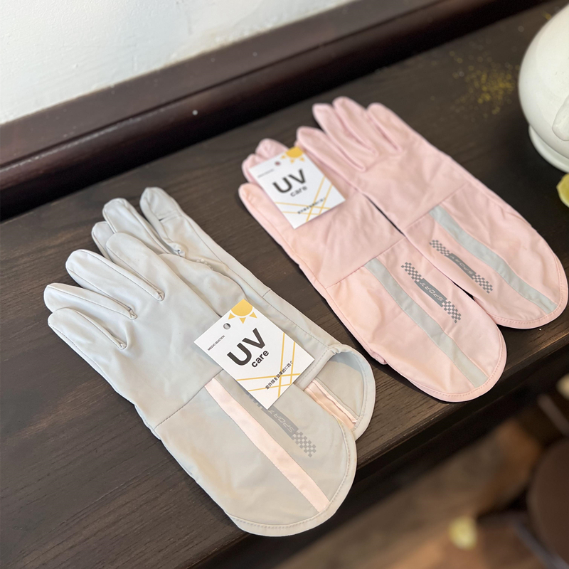 Summer Driving Sunscreen Gloves Women's Summer Anti-ultraviolet Anti-slip Riding Electric Bike Thin Sunshade Ice Silk Breathable Finger