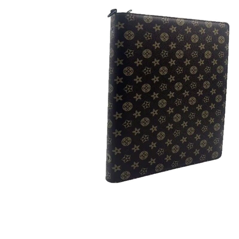 [Can Hold Real Estate Certificates] A4 Document Storage Book Leather-Covered Loose-Leaf Certificate Pregnancy Test Package Document File Zipper Style