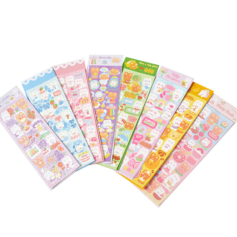 Laser Goo Card Sticker Cute DIY Hand Account Sticker Girl's Hand Account Album Decoration Sticker Aidou Goo Card Sticker