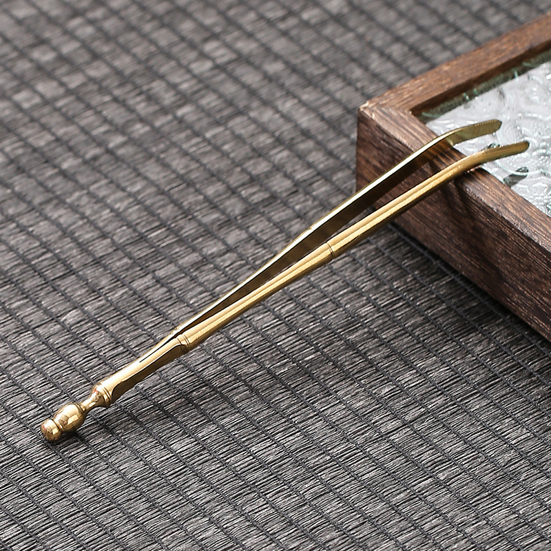 Pure Copper Tea Tongs Tea Cup Tea Leaf Tea Tweezers Tea Brewing Tools Kung Fu Tea Set Tea Ceremony Accessories Light Luxury Tea Tongs