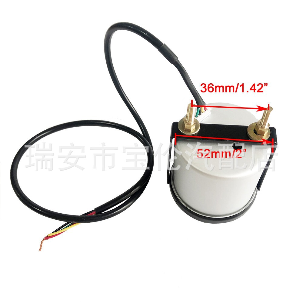 52mm 7 Colors 2"-1/16" Water Temperature Gauge Thermometer 100-300Fahrenheit with Sensor