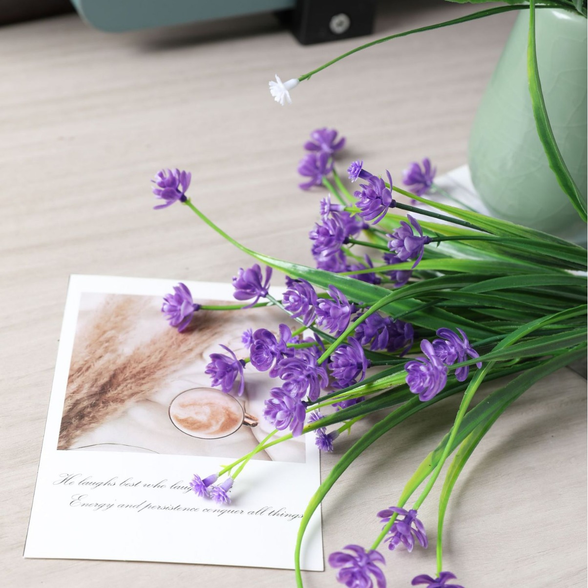 7 Artificial Spring Grass Tea Flower and Baby's Breath Home Decor Indoor Ornaments, Artificial Flowers for Decoration, Customizable for Office Use