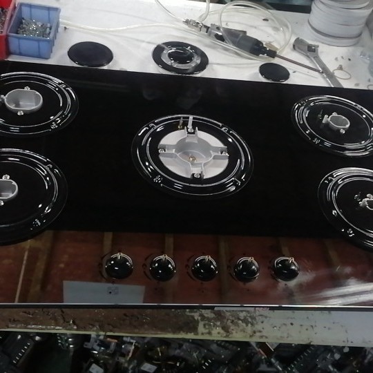 Coated Glass 5-Burner Gas Stove Gas Stove Five Burners Sabaf Burner Cast Iron Burner