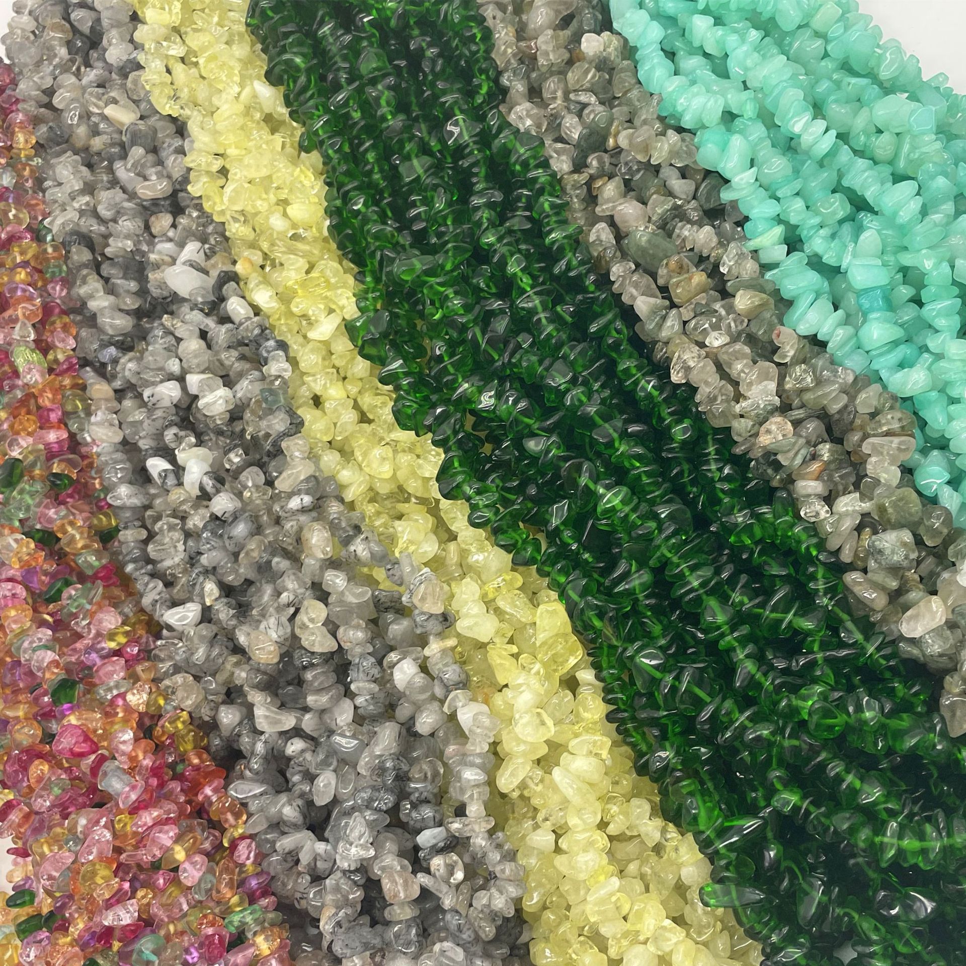 Natural Holed Crystal Crumb Chain Handmade DIY Earrings Bracelet Jewelry Accessories Irregular Glazed Beads