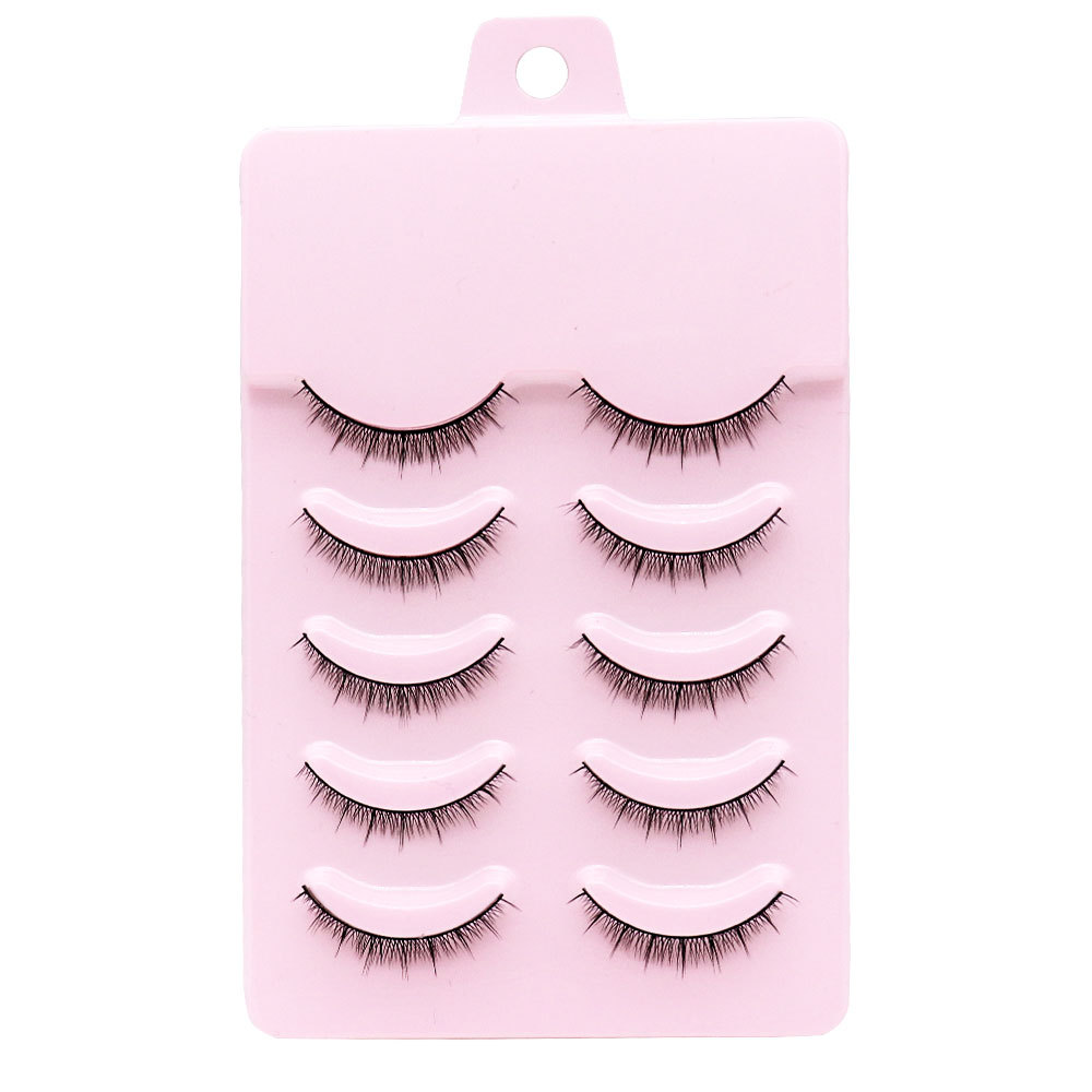 Natural short false eyelashes hard stem daily work simulation naked makeup can support double eyelashes false eyelashes a generation