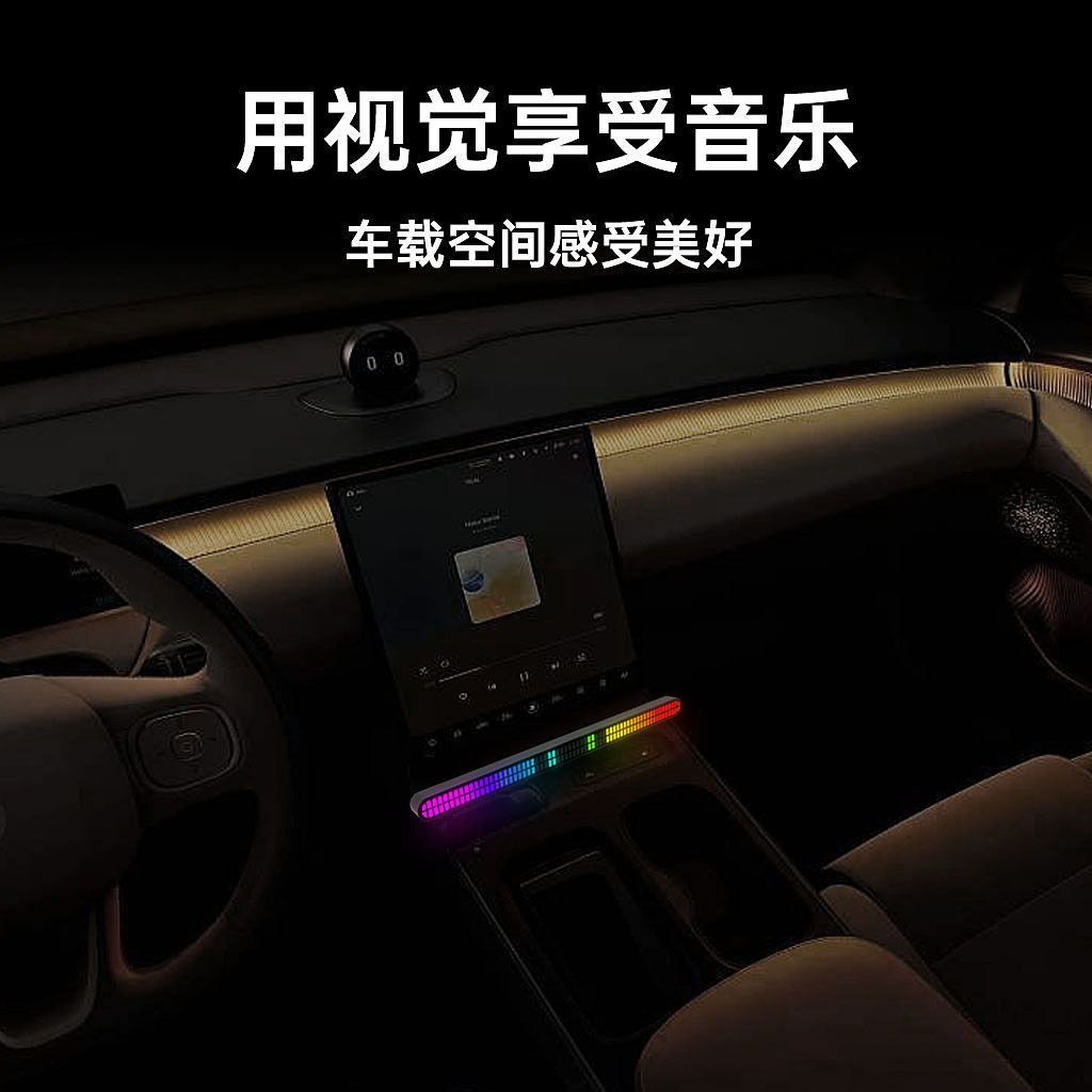 Double-row 64-bit rhythm light source factory wholesale patent private model RGB pickup light wireless voice control music rhythm