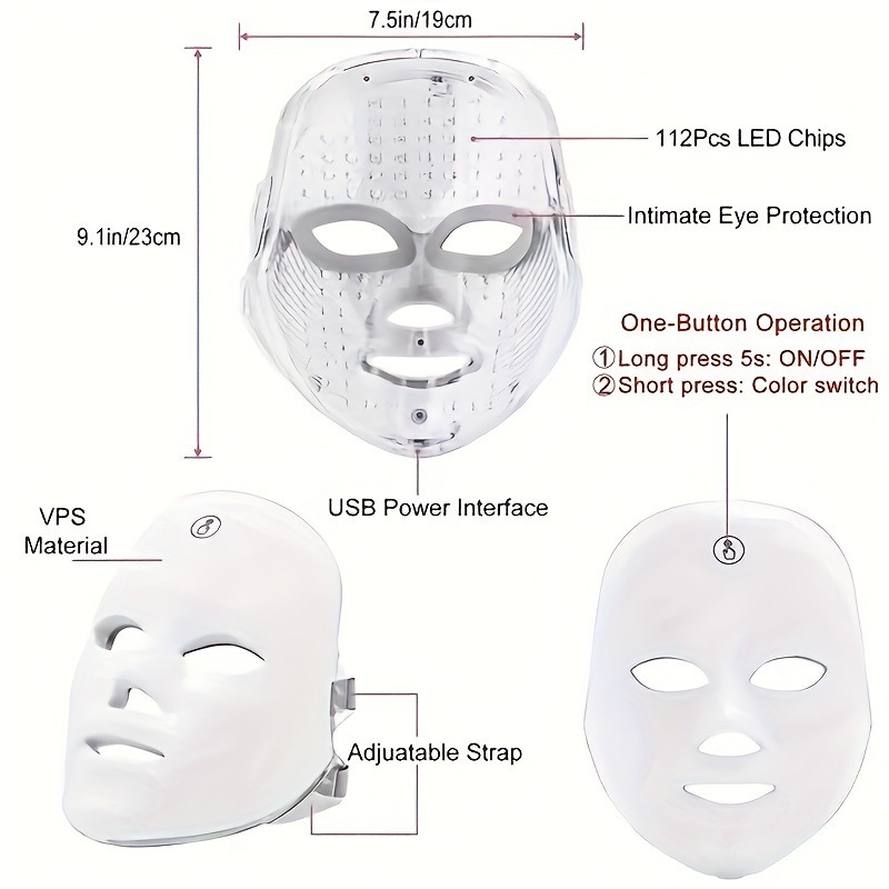 Cross-border Hot-selling Large Row Lights Silicone Photonic Skin Rejuvenation Beauty Mask Household Infrared LED Anti-wrinkle Acne Mask Instrument