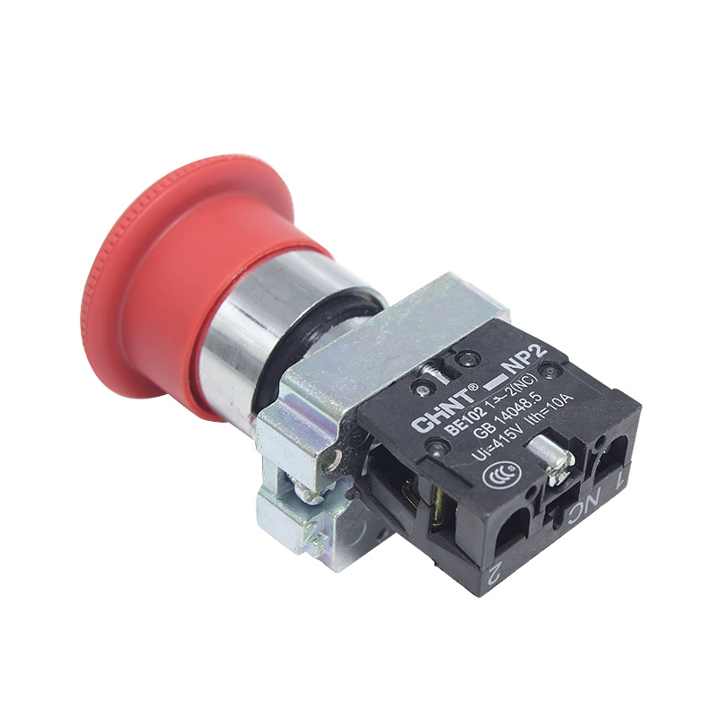 Chnt Chint Np2-Bs542 Mushroom Head Emergency Stop Button Metal Head Normally Closed Emergency Rotation 22mm