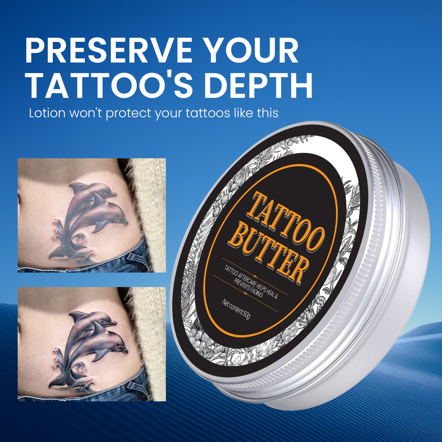 Cross-border foreign trade Tattoo cream Tattoo repair cream moisturizing color brightening lock color Tattoo skin care cream