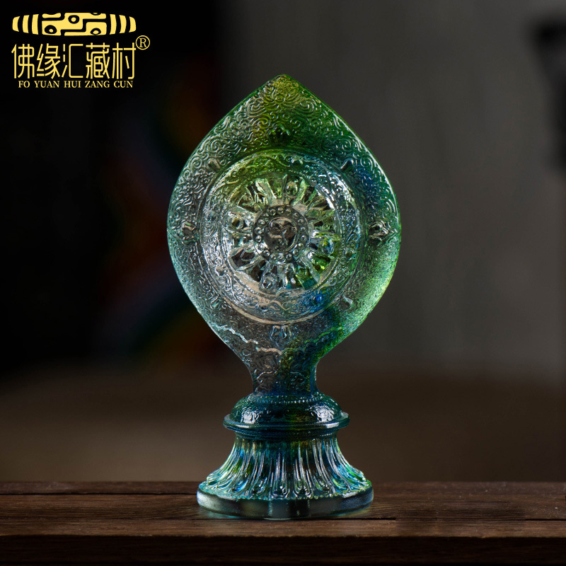 Buddha Yuan Hui Buddha Front Ornaments Ancient Coloured Glaze Sacrifice Seven Government Treasures Home Furnishings Golden Wheel Home Furnishings