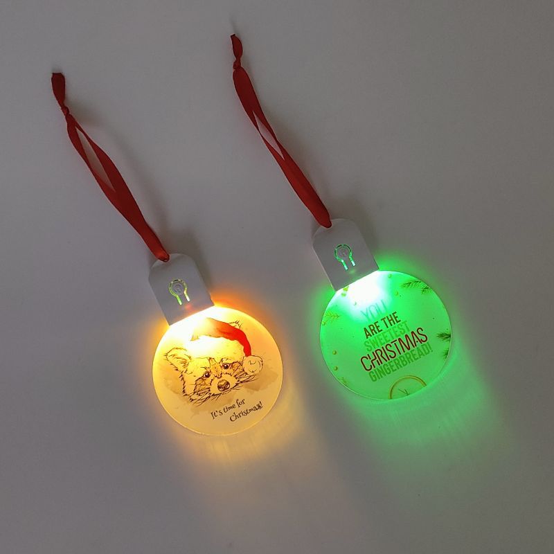 Cross-border Hot Transfer Decorative Colorful LED Light Sublimation LED Nightlight Blank Round Acrylic DIY