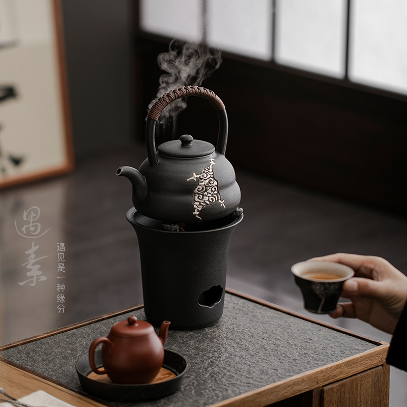 Ретро керамическая плита для чая, подъемная балка, чайник, открытая вода, полный комплект электрической керамической плиты