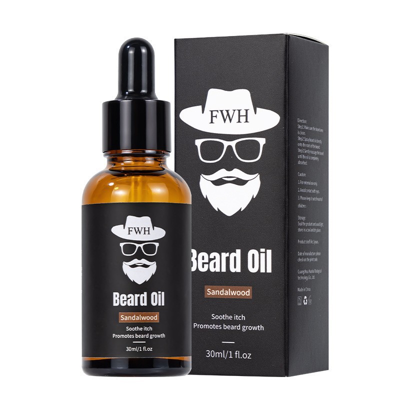 Cross-Border 30ml Men's Beard Oil Beard Care Essential Oil Set Beard Thickening Oil Beard Growth Liquid Wholesale