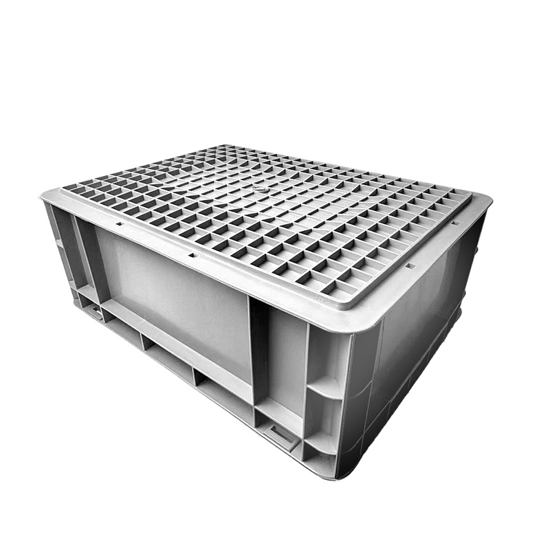 Eu43148 Manufacturer Plastic Thickened Bottom European Standard Logistics Box with Lid Turnover Box 400*300*148 Storage