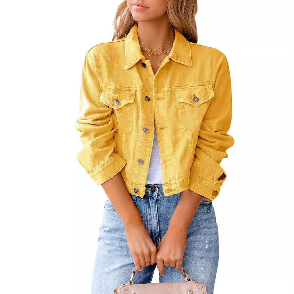 Wish cross-border Europe and the United States 2025 foreign trade women's clothing Amazon spring and summer new Denim coat jacket long sleeve jacket