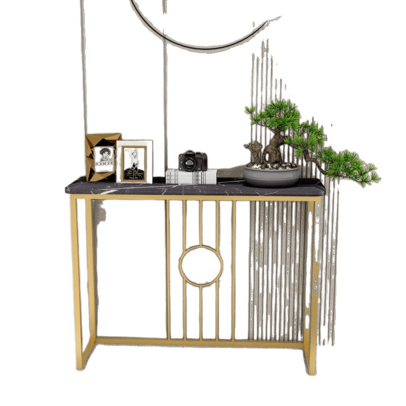 Modern Minimalist Luxury Entryway Table Against the Wall for Hallway, Living Room, or Foyer Display