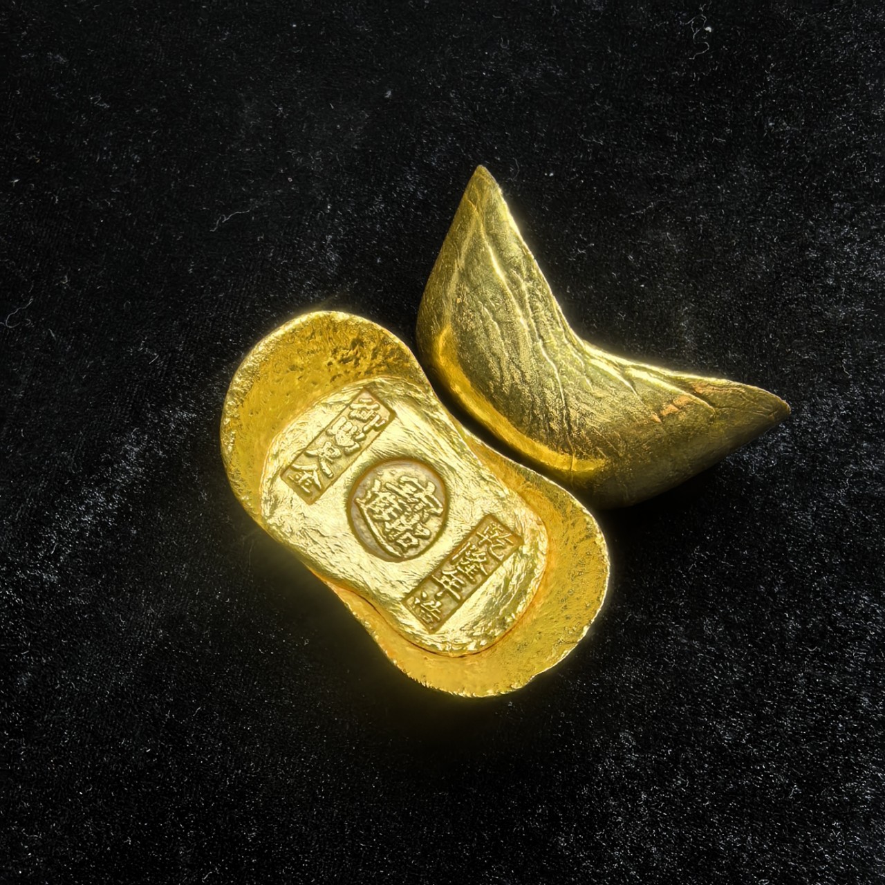 Antique Coin Collection Antique Pure Copper Gilt Qing Dynasty Five Emperors to Attract Wealth and Treasure Gold Ingot Ingot