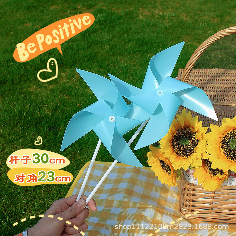 Small windmill children's hand-held outdoor photo props kindergarten DIY toys net red picnic decoration scene layout