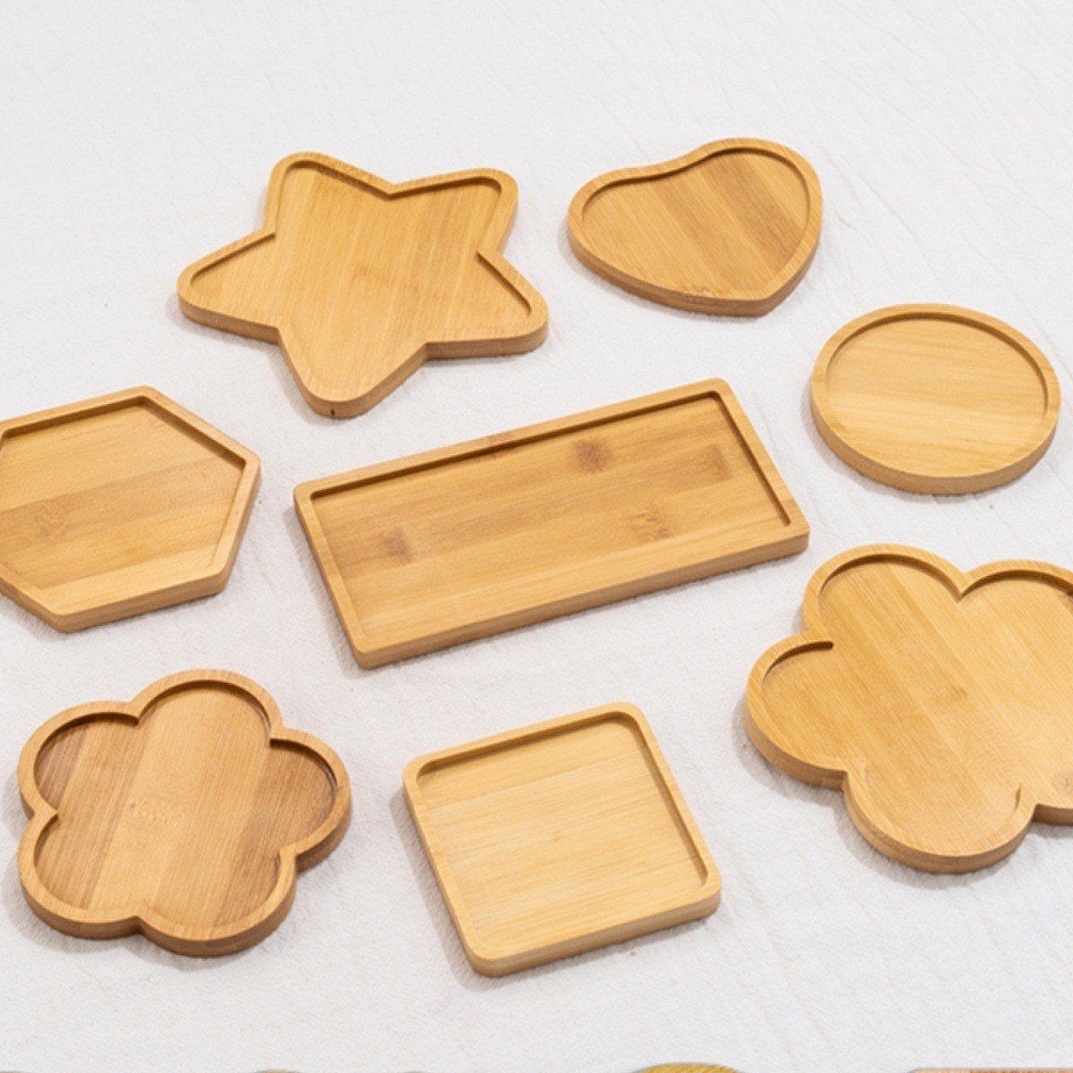Bamboo Wooden Round Tray Children's suit Cross-border Coaster DIY Bottom Embryo Fleshy Mosaic Coaster Making Material