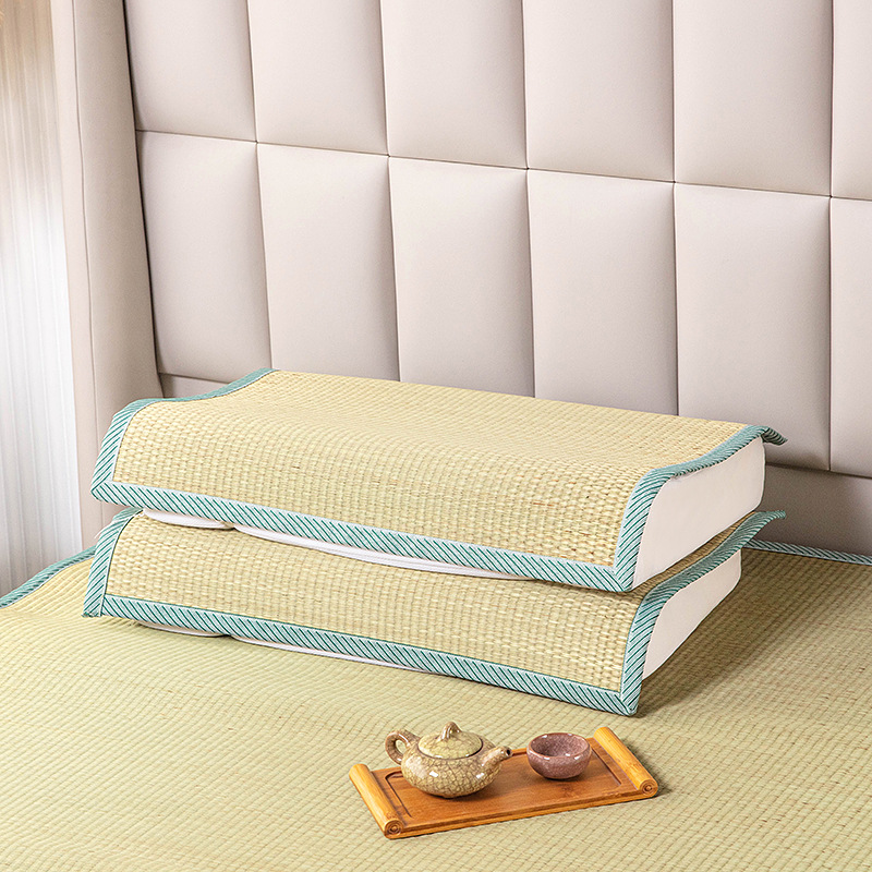 Thickened White Hemp Tendon Single Person Grass Pillow Refreshing Pillow Case Rush Dormitory Pillow Case Pillow Mat Breathable Grass Mat Student Mat